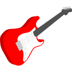 Red electric guitar vector graphics