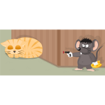 Vector image of mouse with a gun