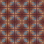 Brown background with blue squares