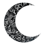 Vector clip art of floral crescent moon
