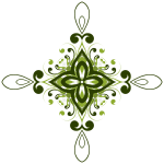 Stylized green flower vector drawing