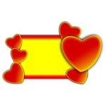 Vector image of board decorated with hearts