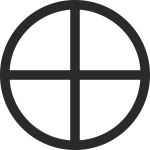 Mundane cross encircled sign vector image