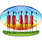 Stylized Masai people vector image
