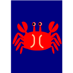 Crab sign vector clip art