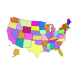 Vector image of map of American states