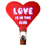 Vector illustration of Valentines Day balloon with lettering Love is in the air