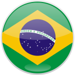 Flag of Brazil round shaped vector image