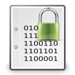 Encrypted document green icon vector graphics