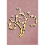 Vector image of decoration element with tree branch in color