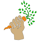 Hand holding carrot vector image