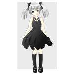 Vector drawing of girl with silver hair