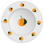 Vector image of orange pattern plate