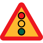 Traffic lights ahead vector sign